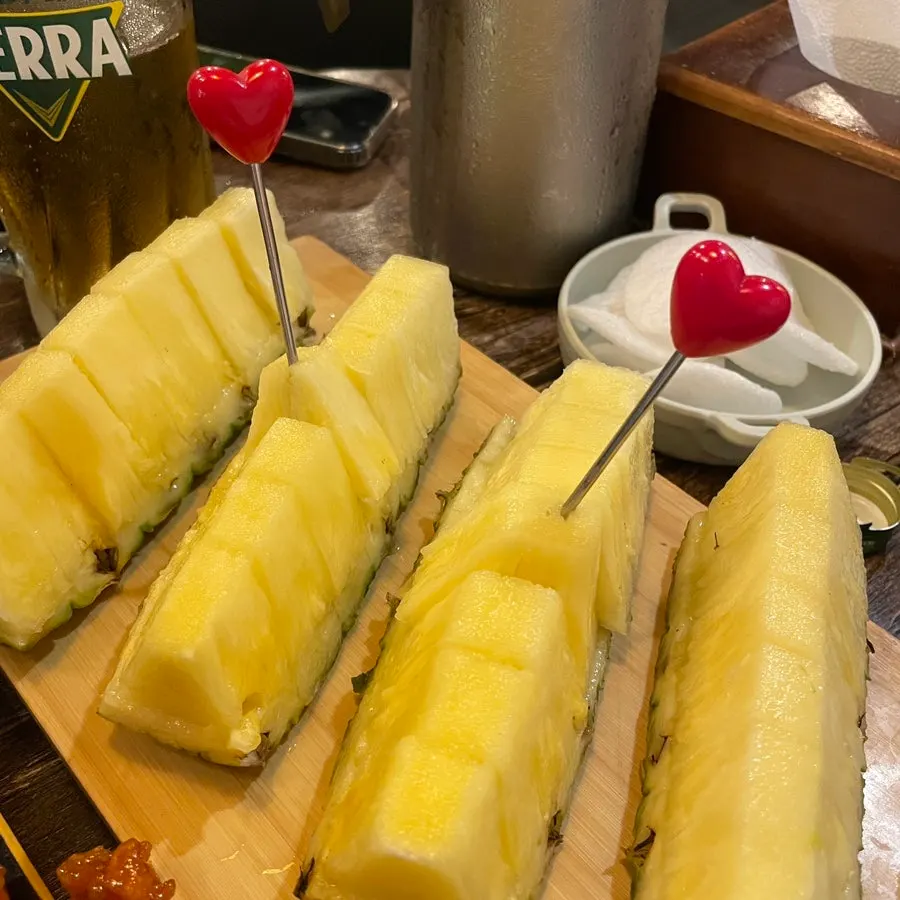 A plate of sweet-and-tangy pineapple