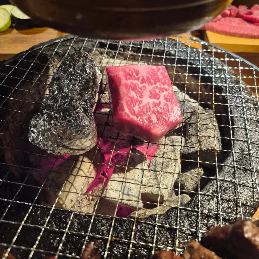 Korean beef tenderloin cut into bite-size pieces