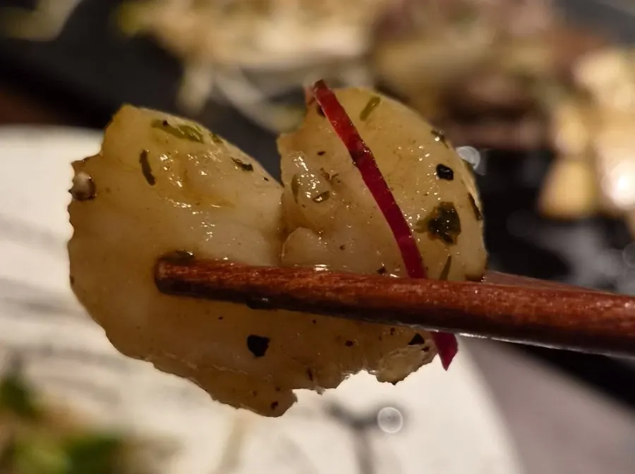 Thickly grilled scallop