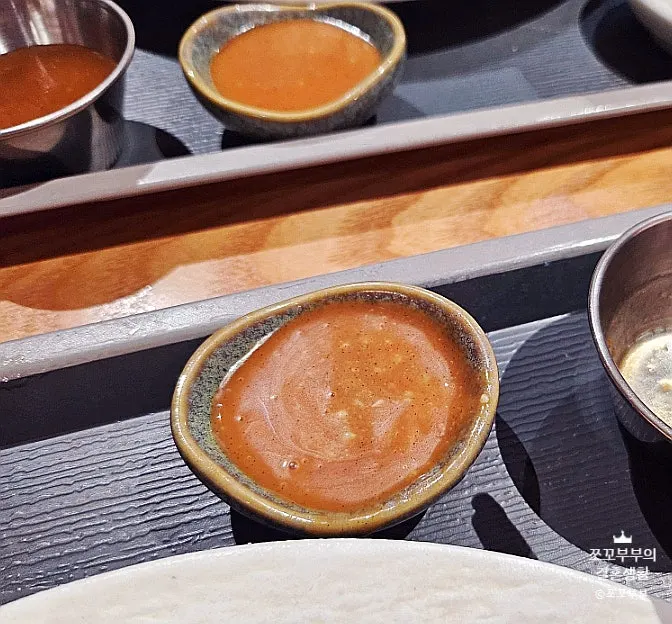 Tonkatsu dipping sauce mixed with wasabi and mustard