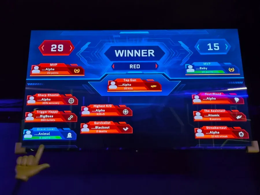 Alpha 아이디가 1위로 표시된 두 번째 경기 기록