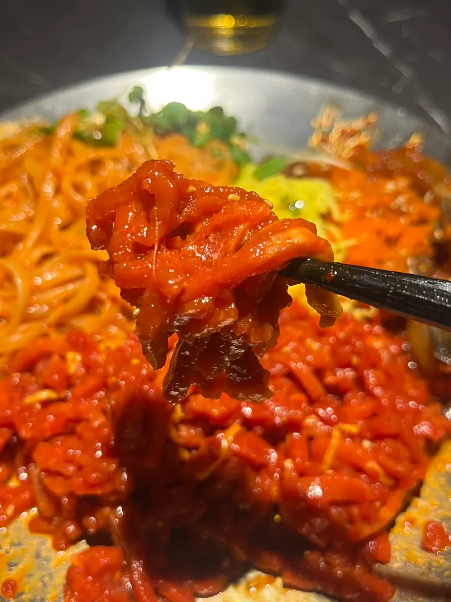 A hearty-sized piece of seasoned shrimp