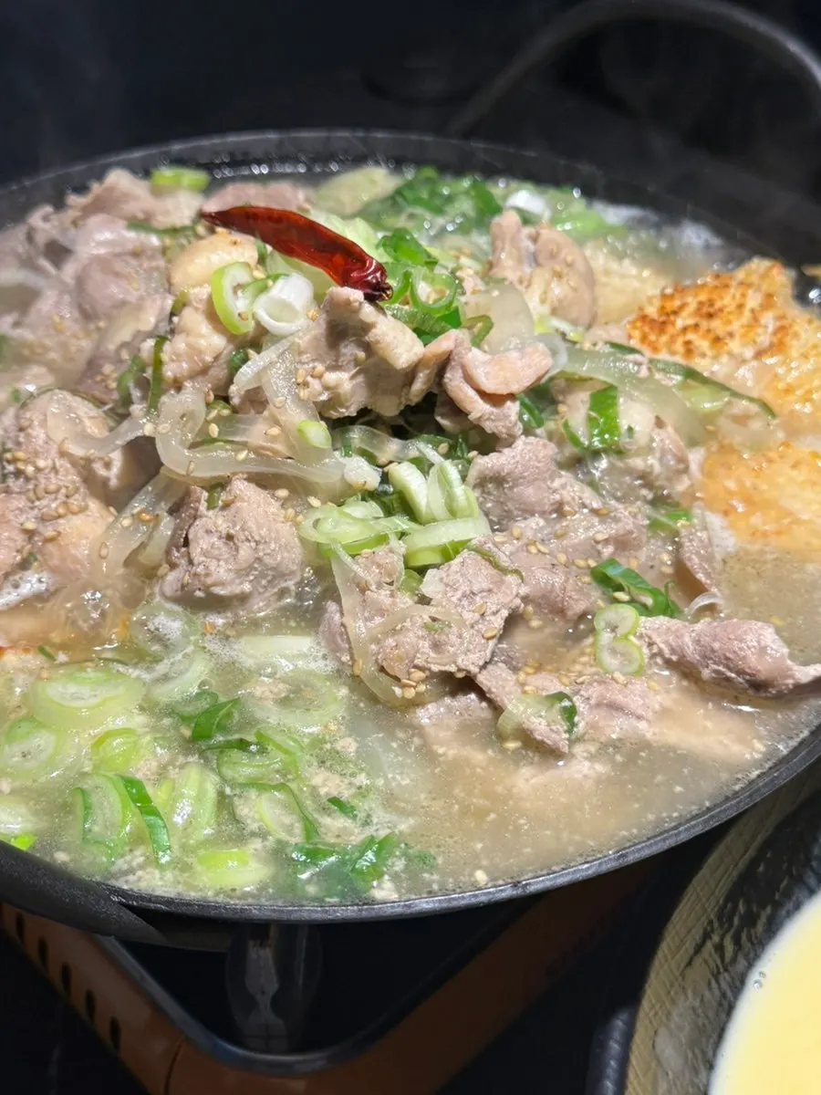 A piece of boiled pork lifted from the soup