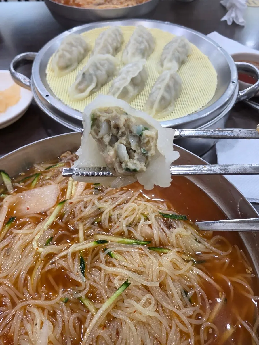 쫀득한 만두 속 단면