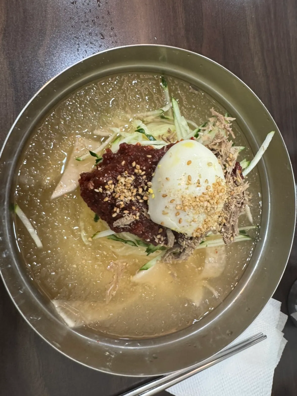 Table setting at Seomyeon Milmyeon during the visit