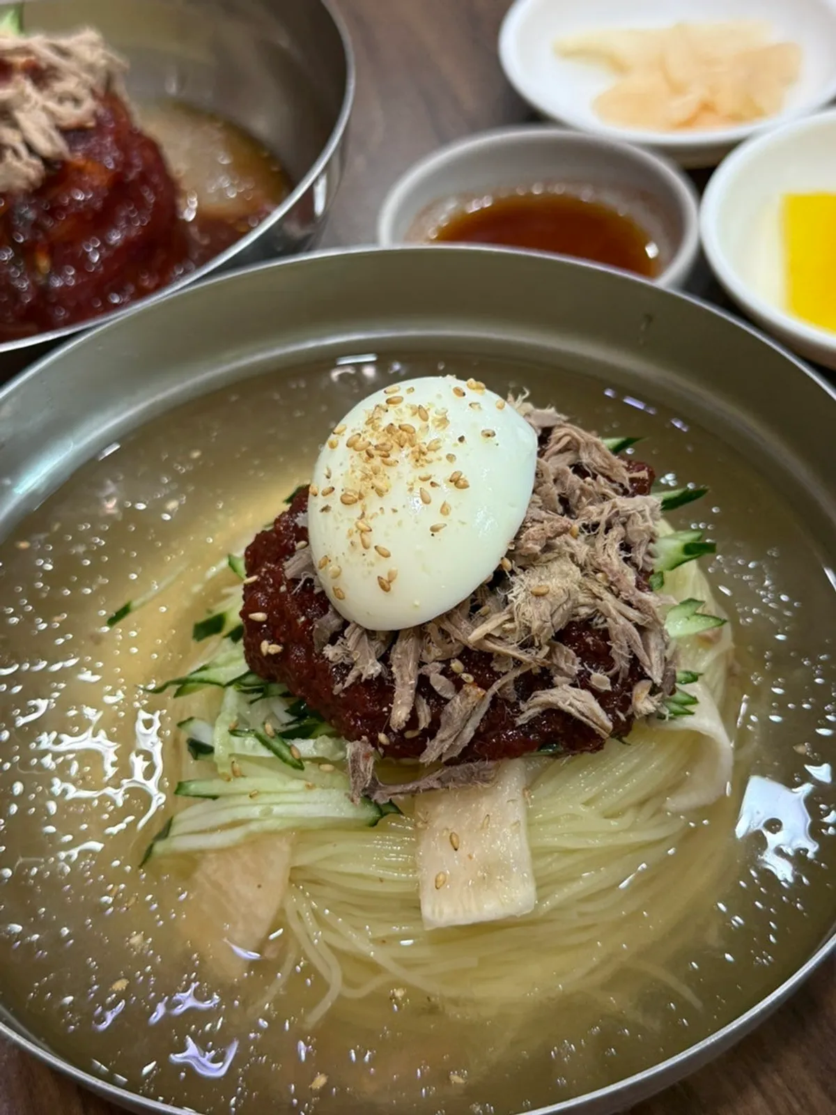 Bowl of Seomyeon Milmyeon water milmyeon with slushy broth
