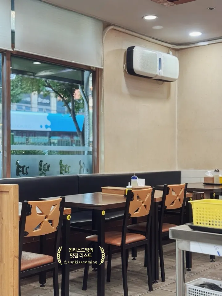 Widely spaced table seating at Seomyeon Milmyeon