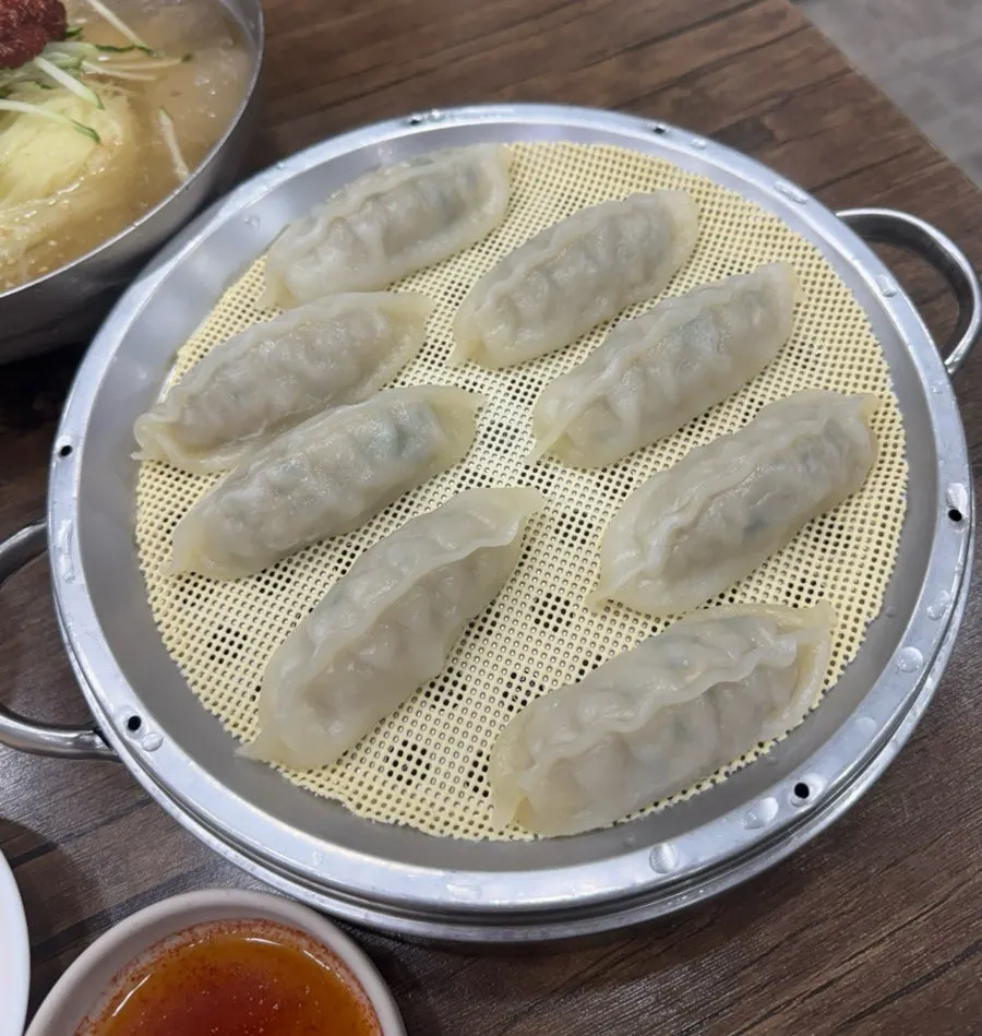 8개가 담겨 나온 서면밀면 만두 한 판
