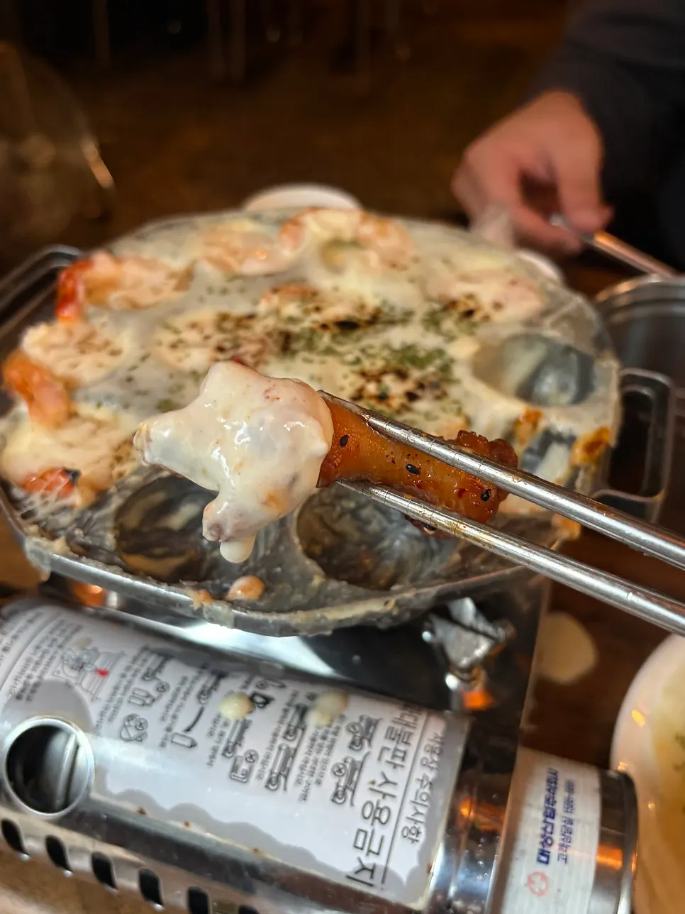 Table with both cheese dishes served together