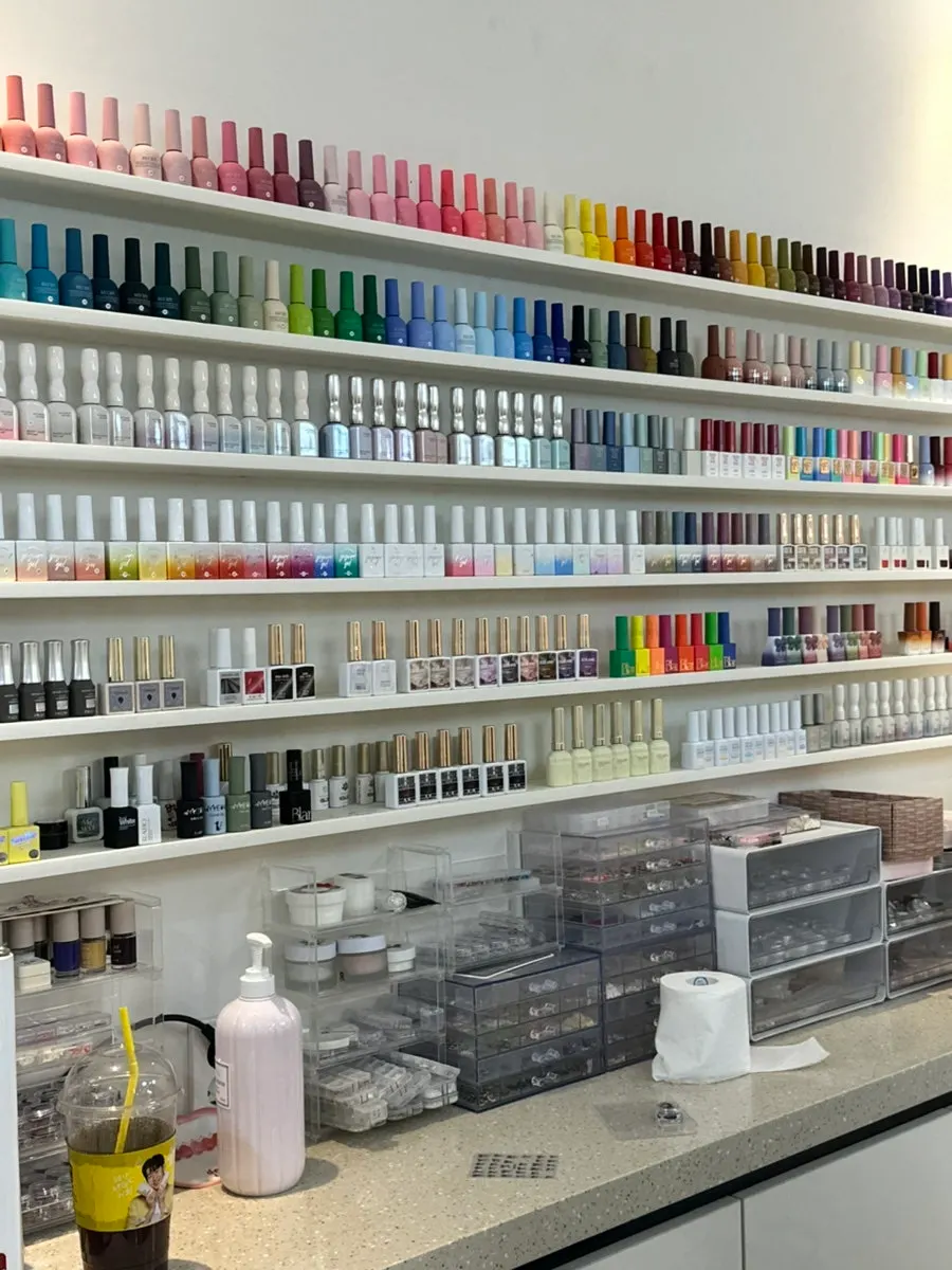 Brown color samples compared against the hand