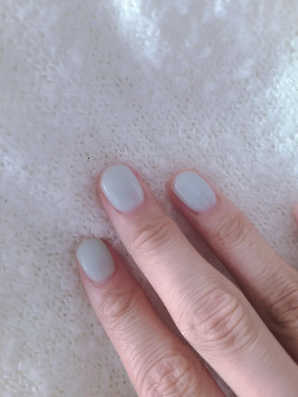 Full hand shot after the first nail treatment
