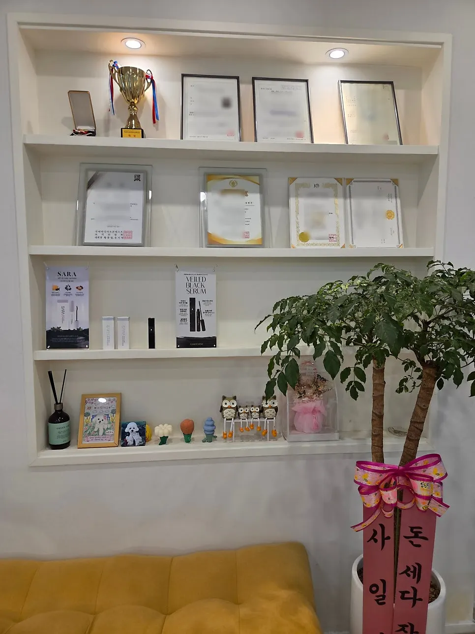 Interior of the shop with separate areas for nail and lash services