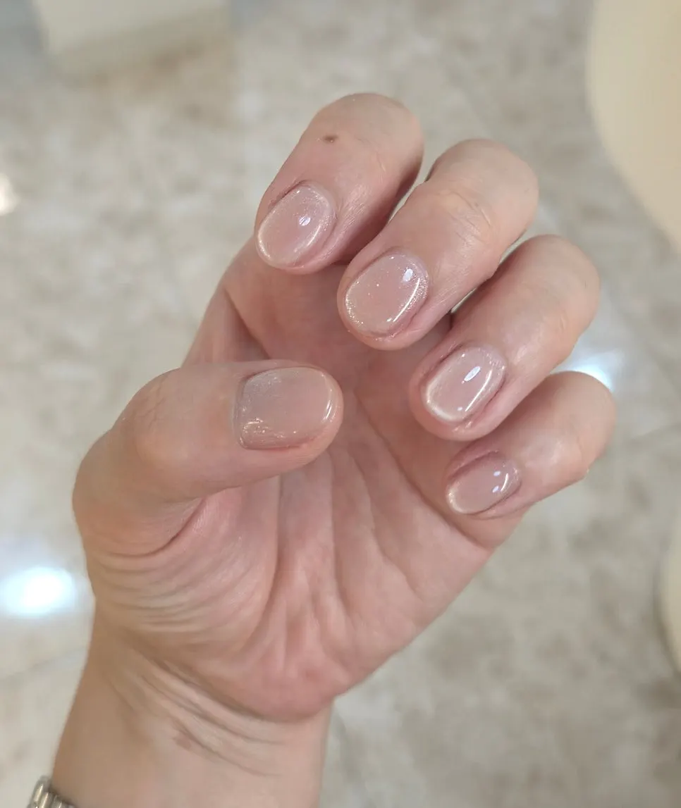 Close-up of the finished nails