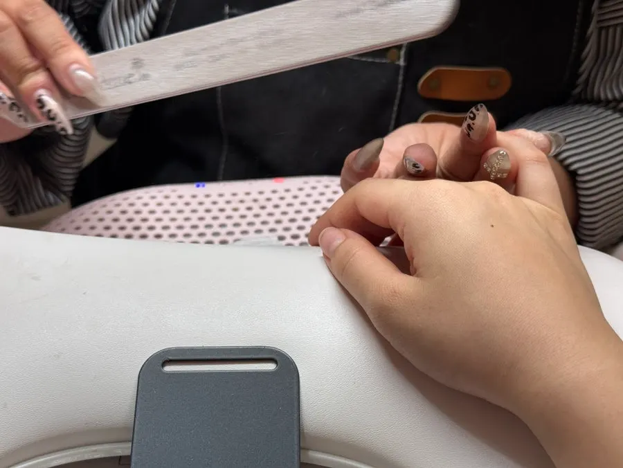 Close-up of nails before the treatment began