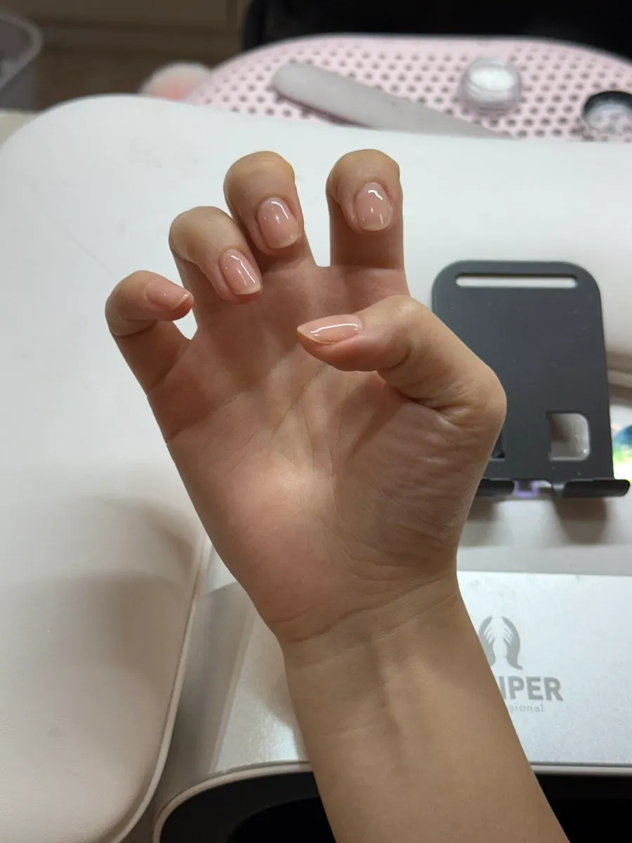 Testing nail colors against the hand
