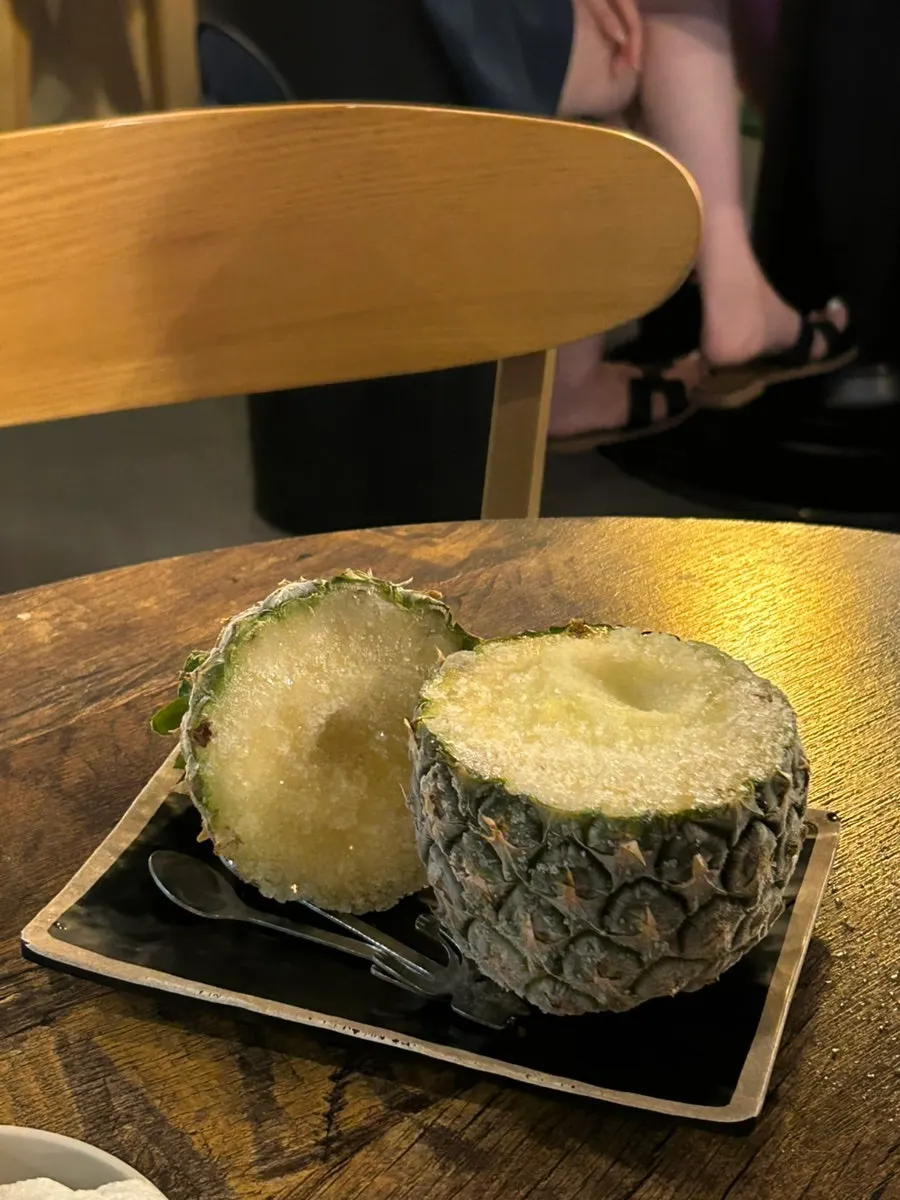 Pineapple sherbet from the fruit set