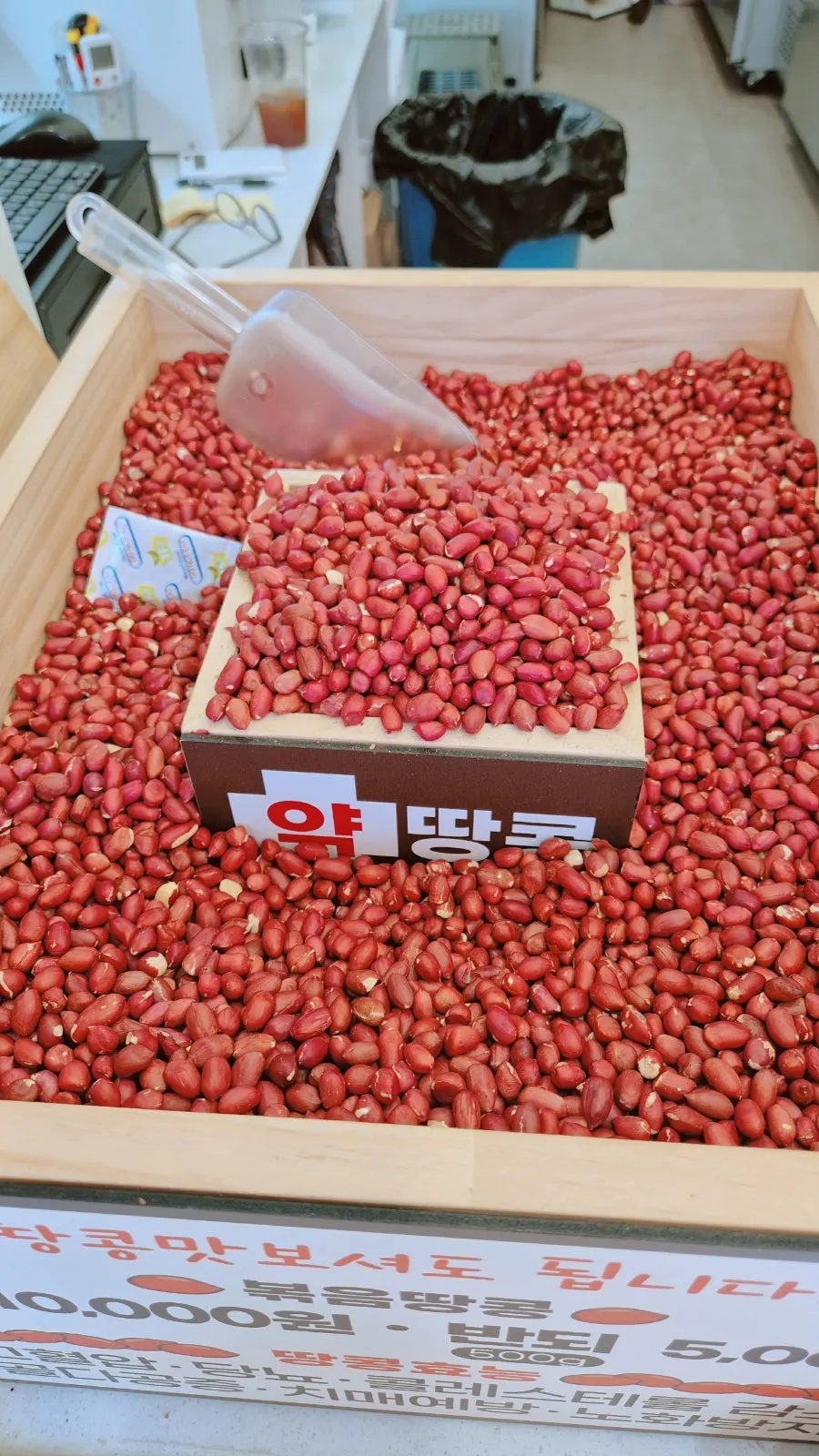 박스에 담기는 땅콩빵