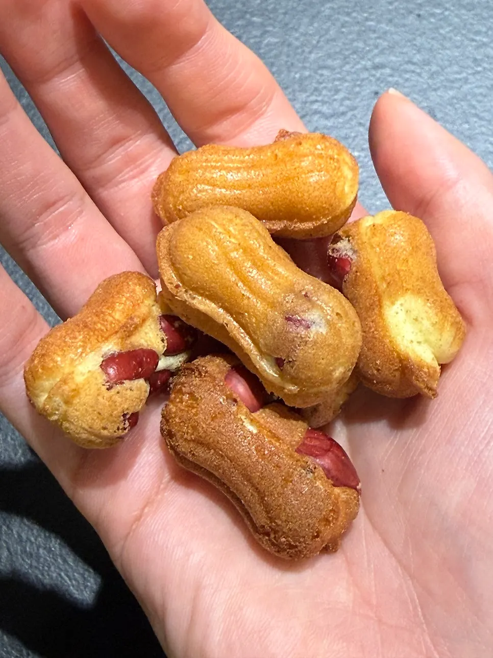 Peanut bread reheated in an air fryer