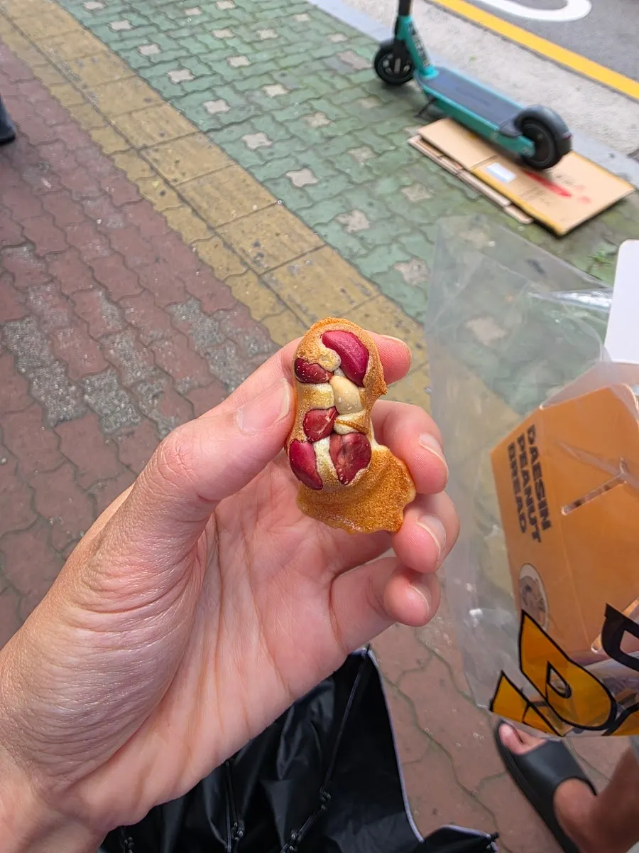 A box packed generously with peanut bread
