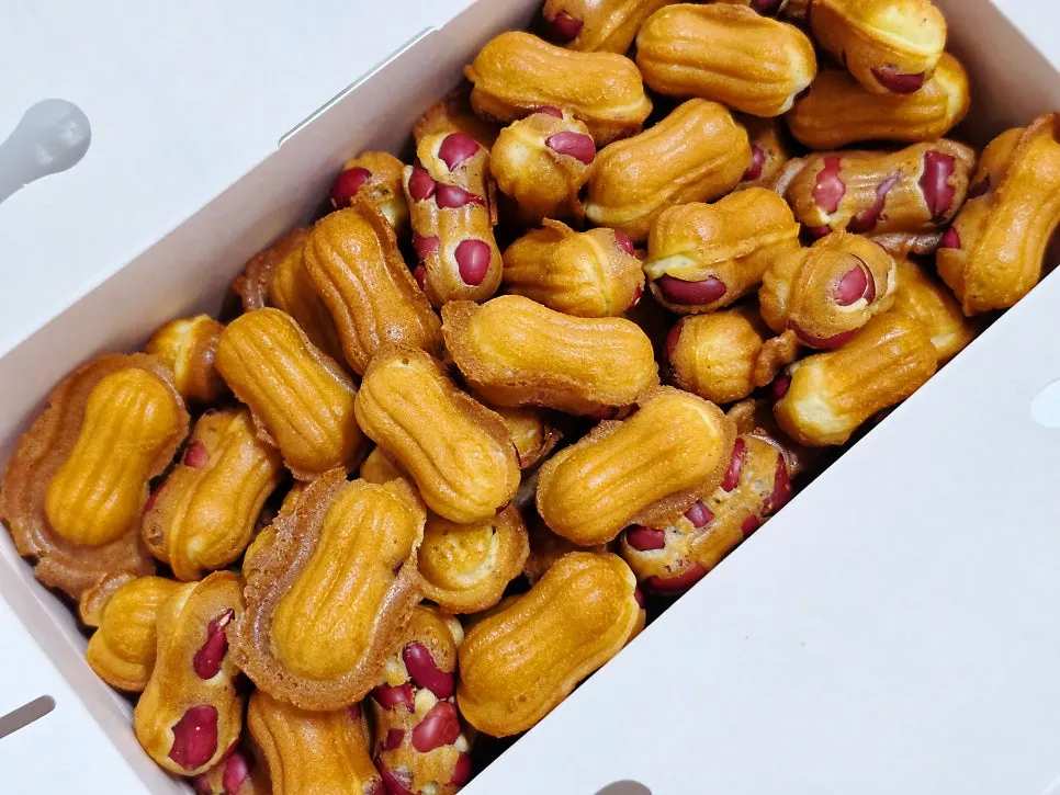 Peanut bread portioned and stored in the freezer