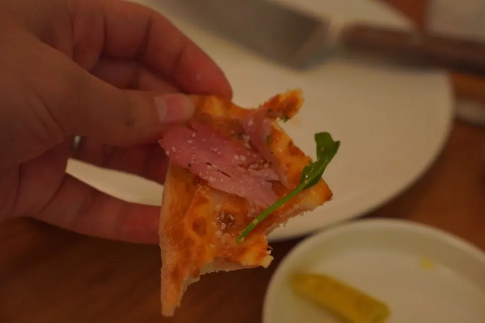 Jambon-beurre pizza generously topped with smoked salt