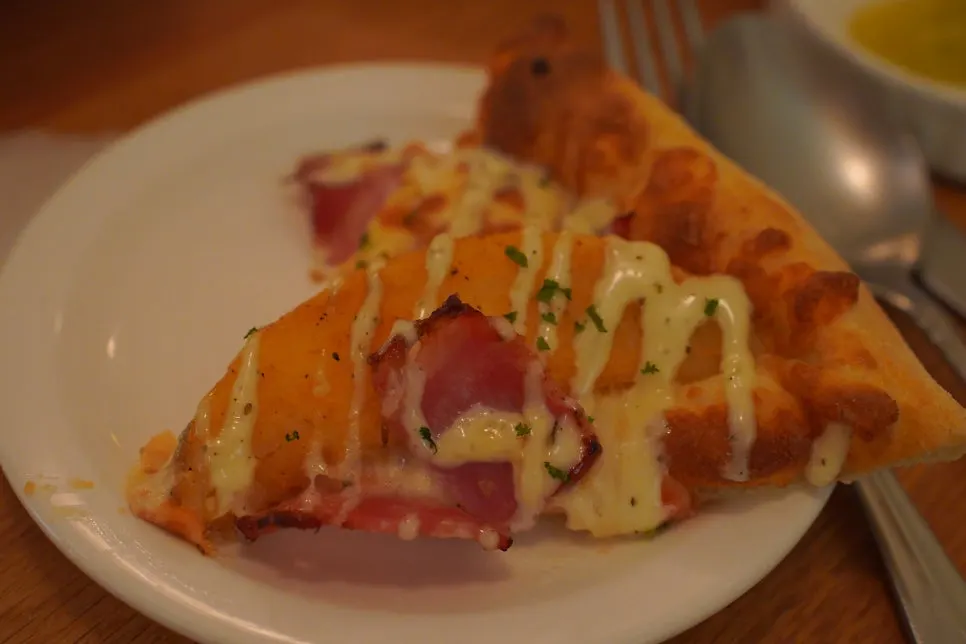 Potato pizza generously topped with potatoes