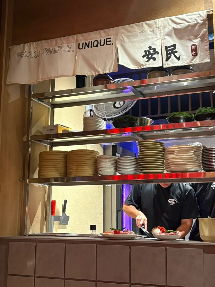 Meat-preparation area at Anmin Busan