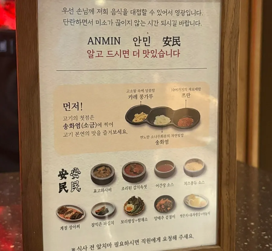 Side-dish guide at Anmin Busan