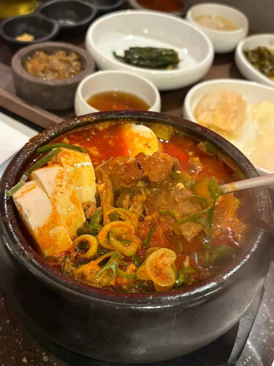 Stew with soft tofu and meat