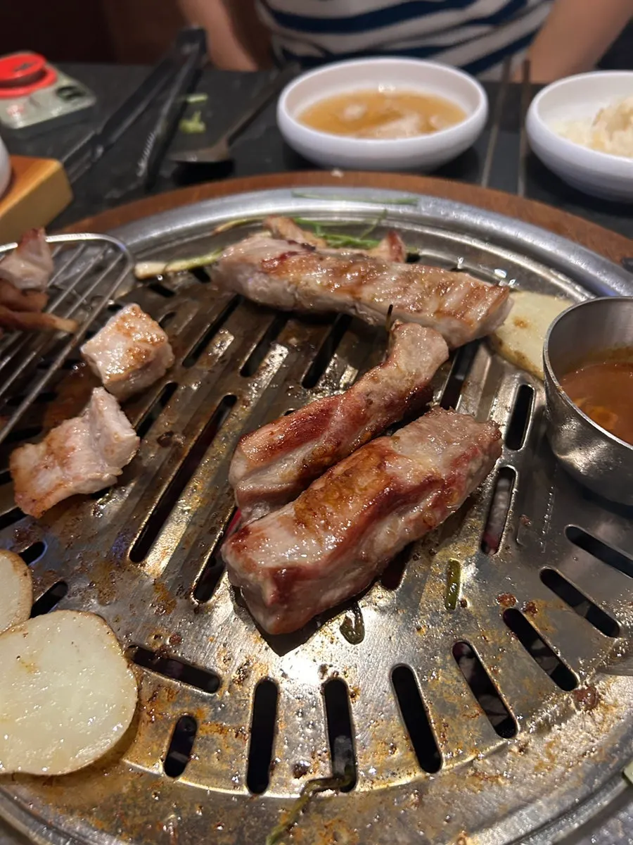 Pork rib dinner eaten in different combinations