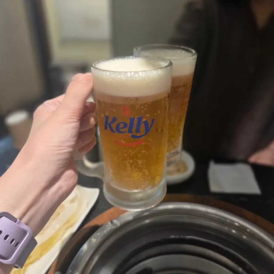 Two small glasses of draft beer