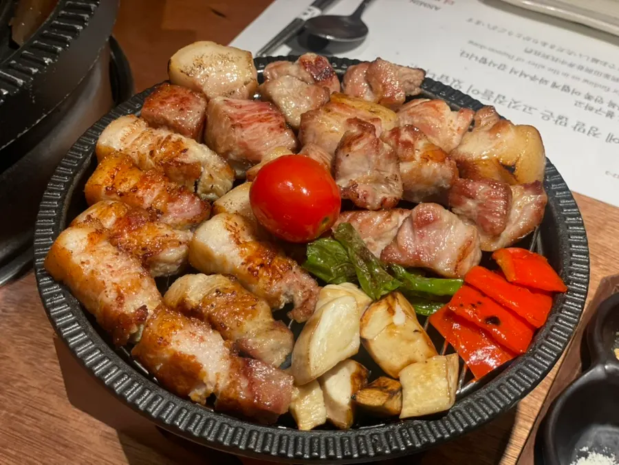 Whole pork belly grilled golden brown