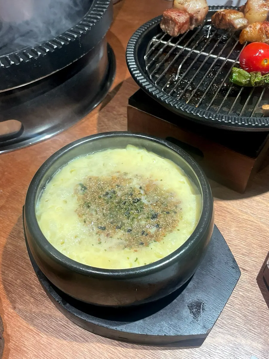 Steamed egg ordered with the meat