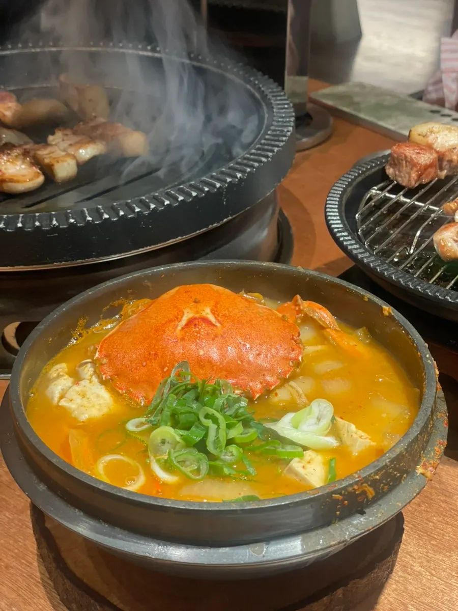 Soybean paste stew served with the barbecue meal