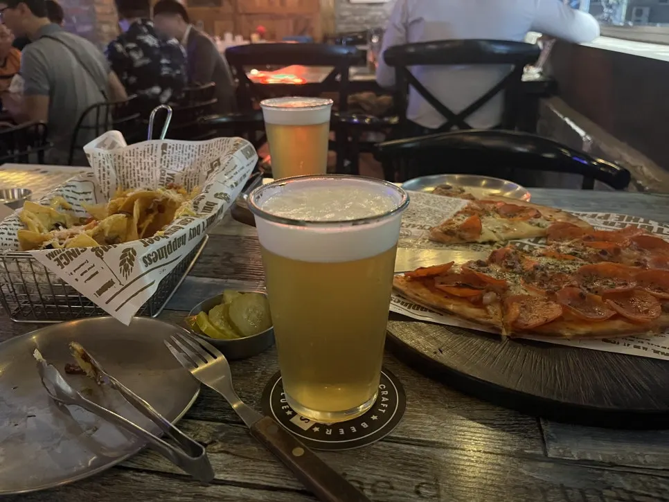 Desperados beer and snacks on the table