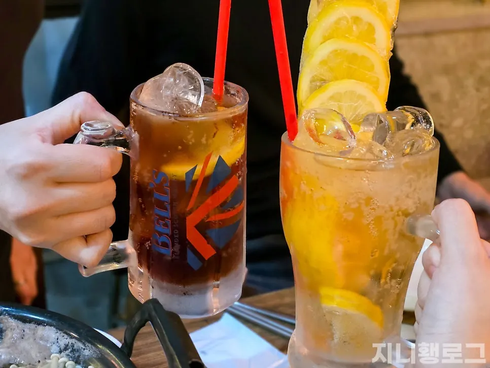 アールグレイハイボールとレモンハイボール2杯