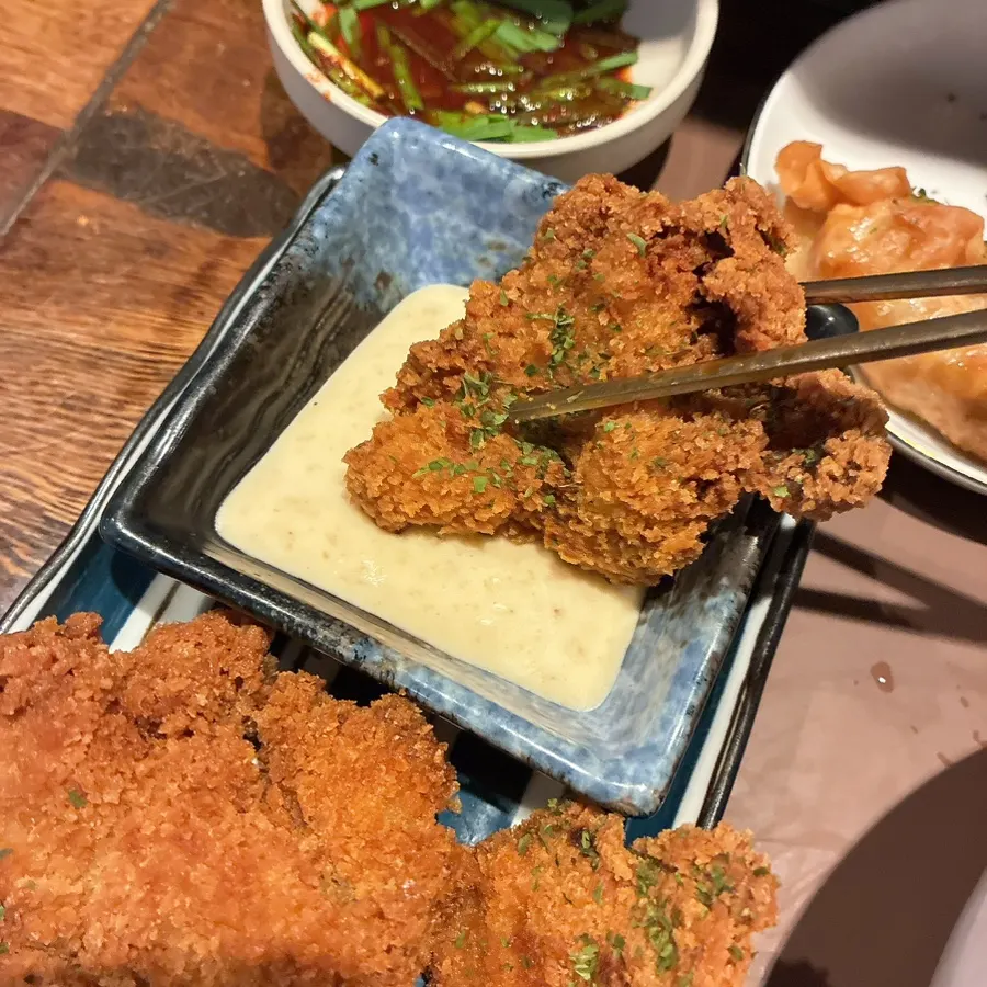 Close-up of crispy homemade fried chicken