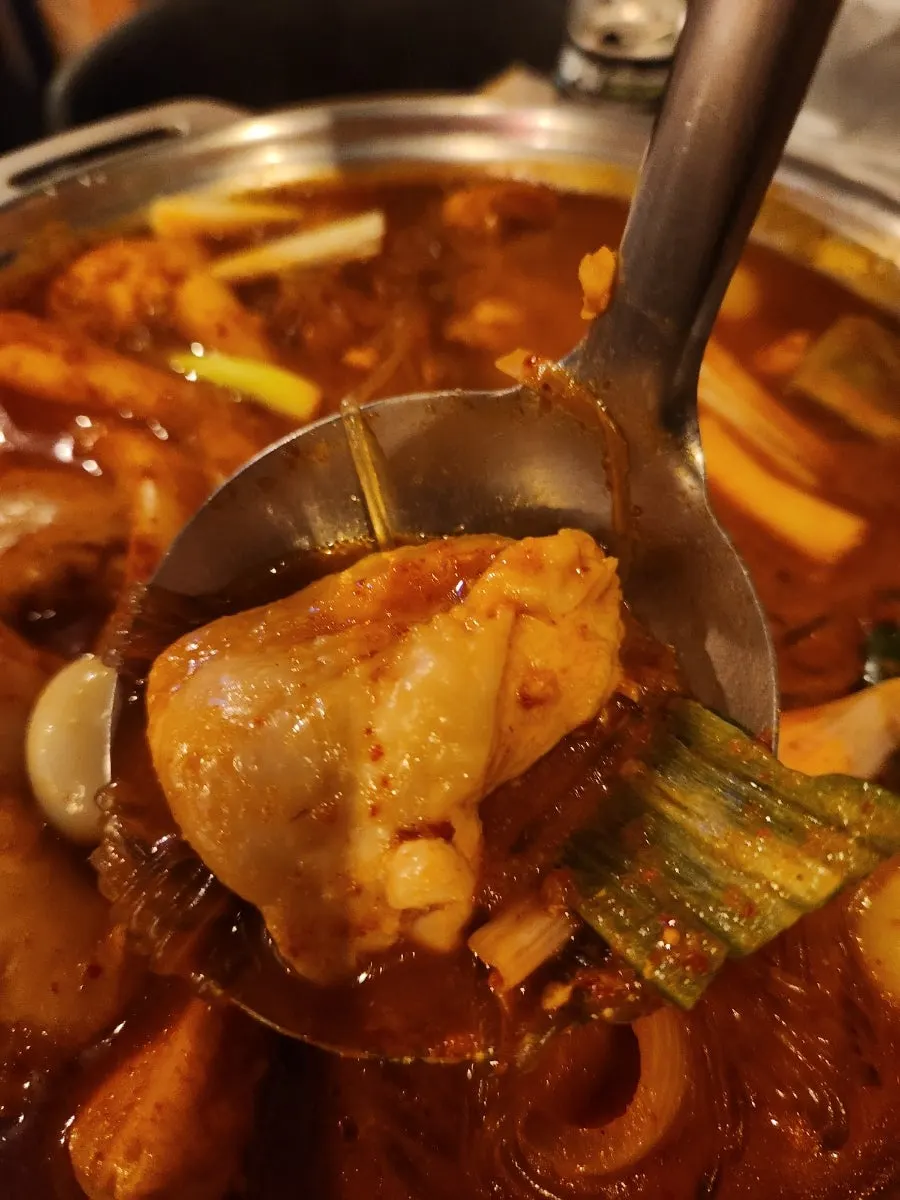 Meal with chicken breast and glass noodles