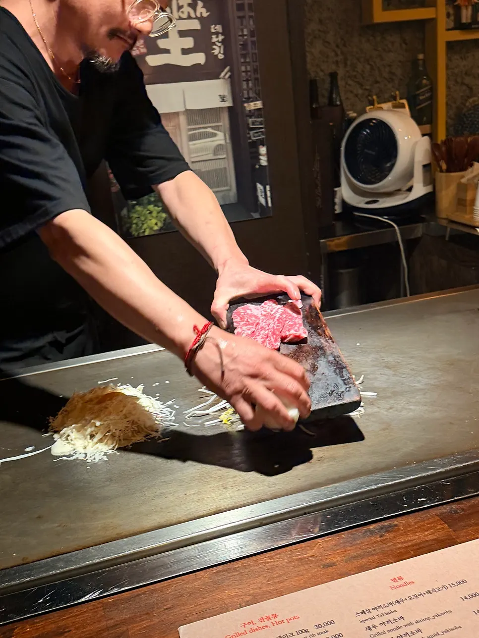 View from seats in front of the teppanyaki grill