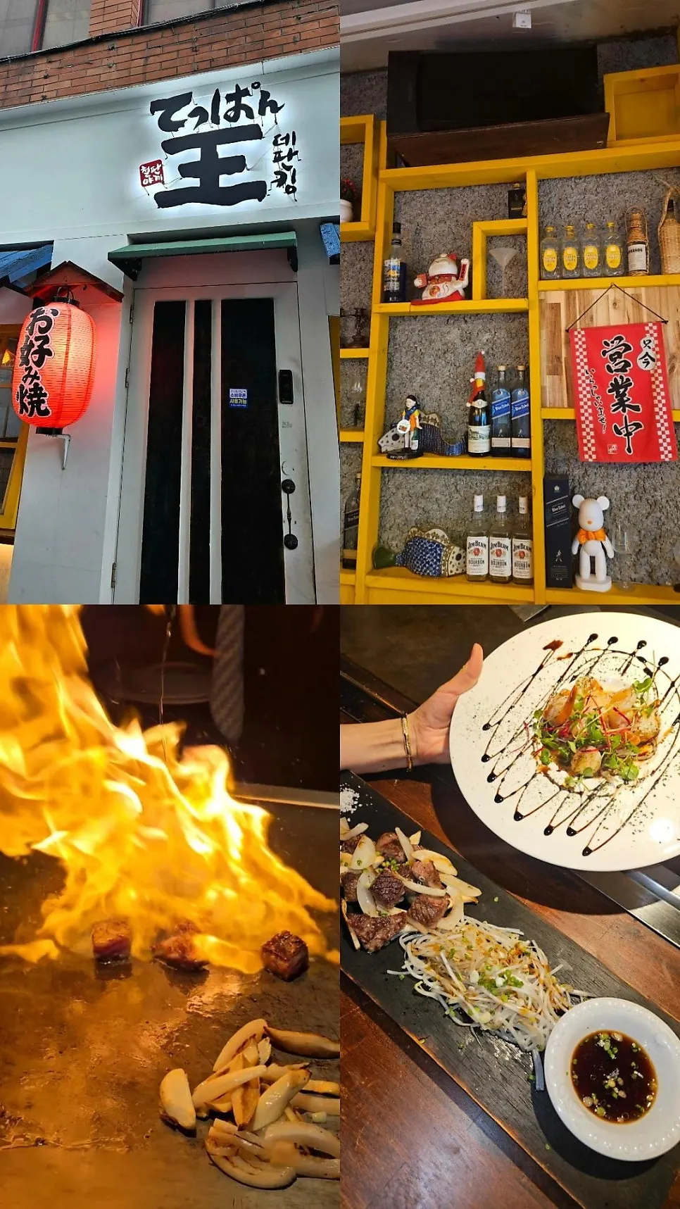 Vertical shot summing up the teppanyaki meal at Teppan King