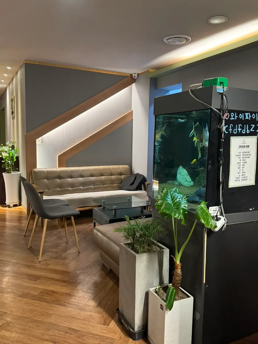 Shop counter and waiting area