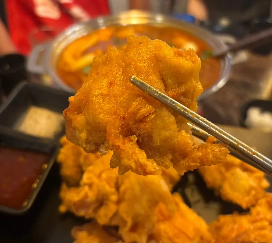순살앤탕 세트의 순살치킨 클로즈업