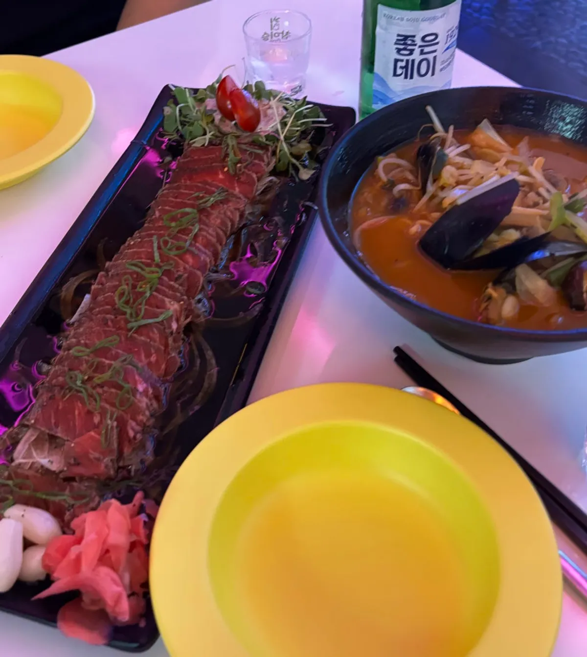 A plate of Yohai's special sauce beef tataki