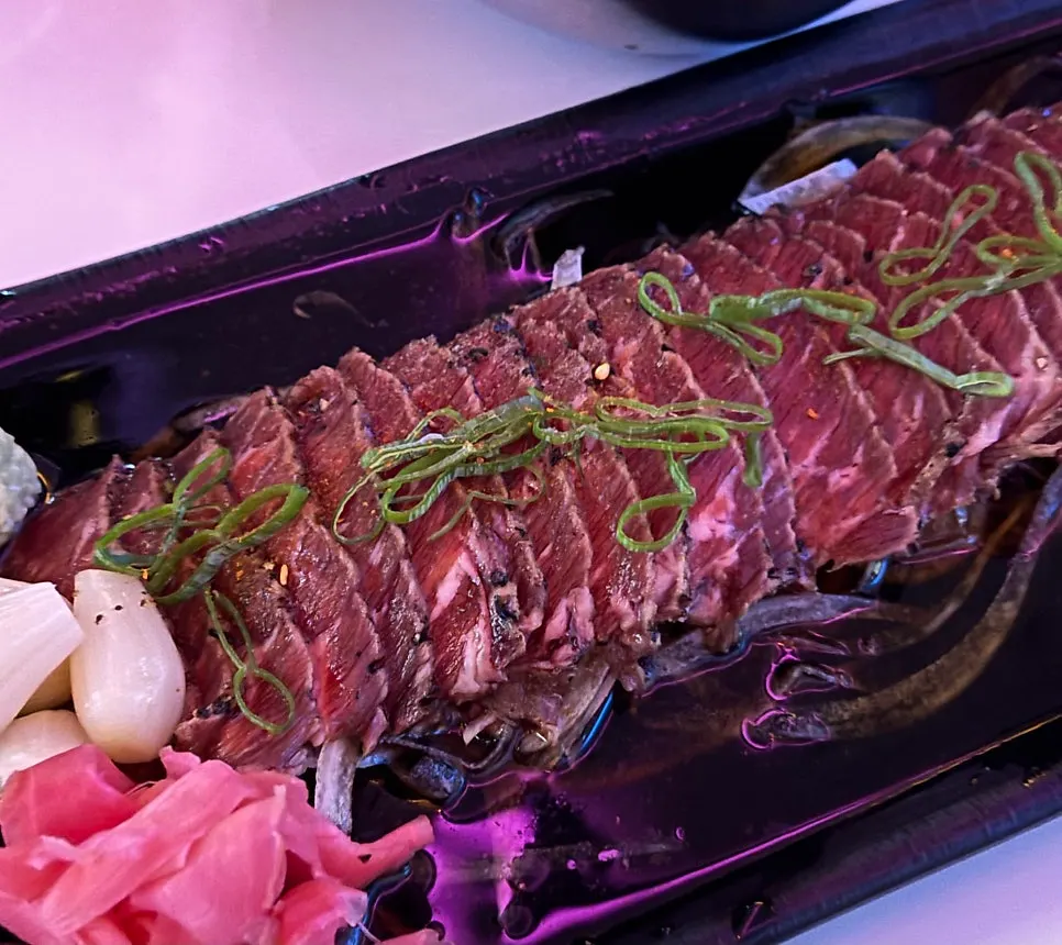 Beef tataki served with wasabi