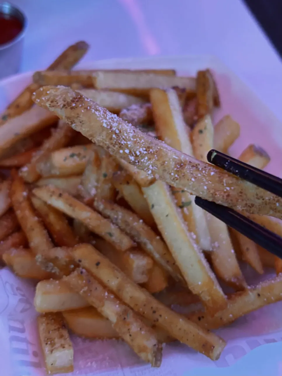 Close-up of crispy fried fries