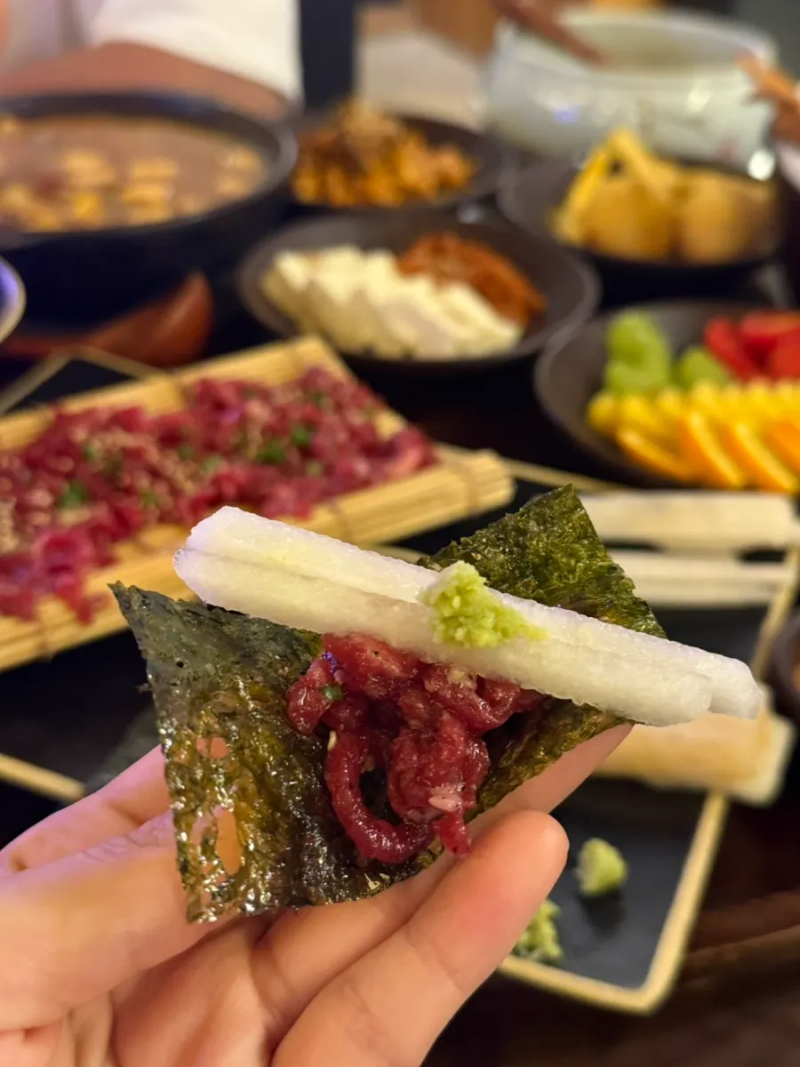 1++ Korean beef yukhoe with egg yolk