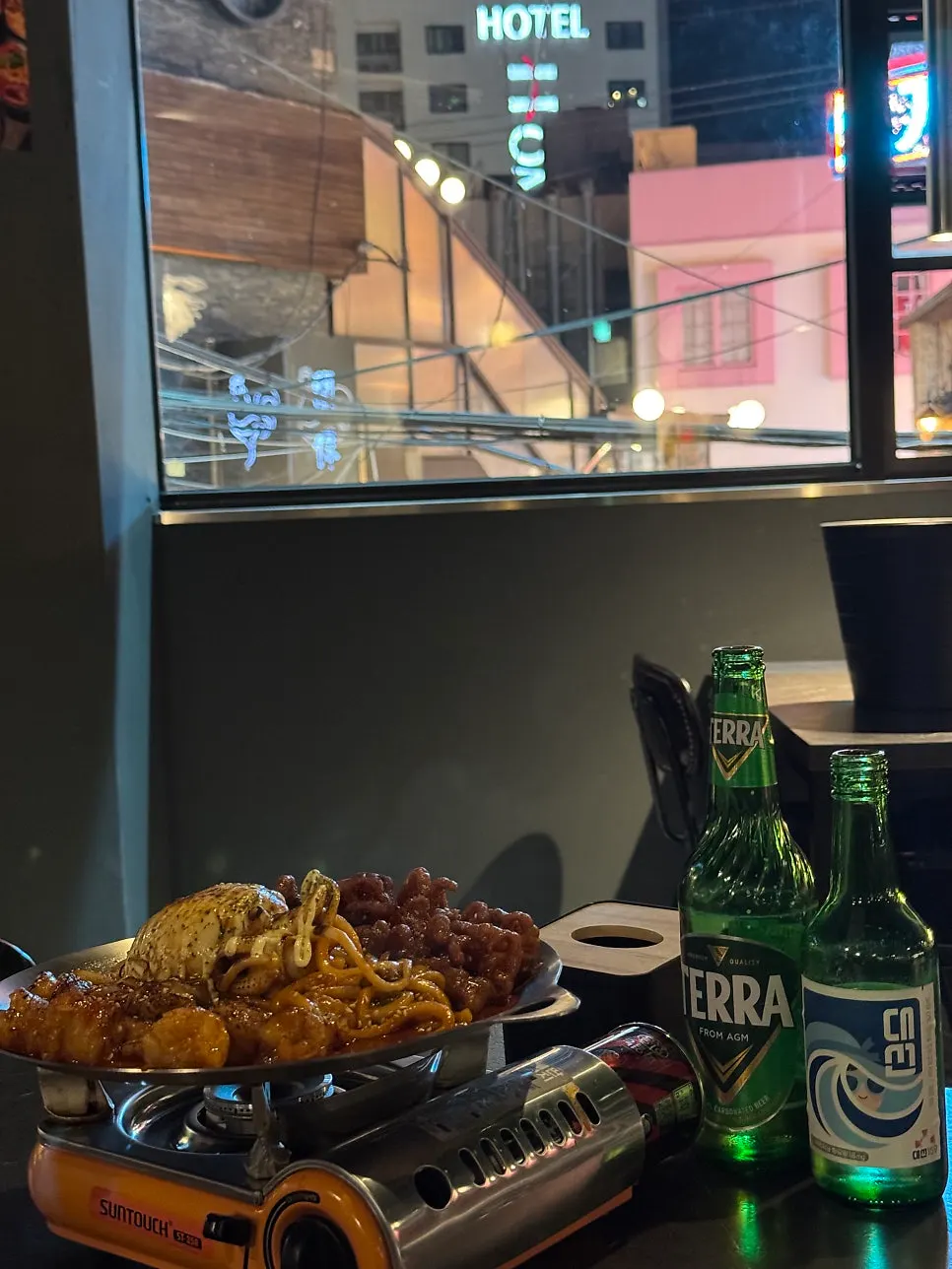 Side dishes enjoyed during a second round of drinks at Yuumangju Seomyeon Branch