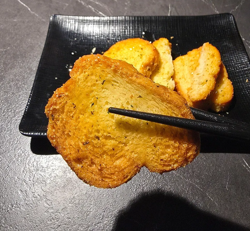 Close-up of the sweet garlic bread