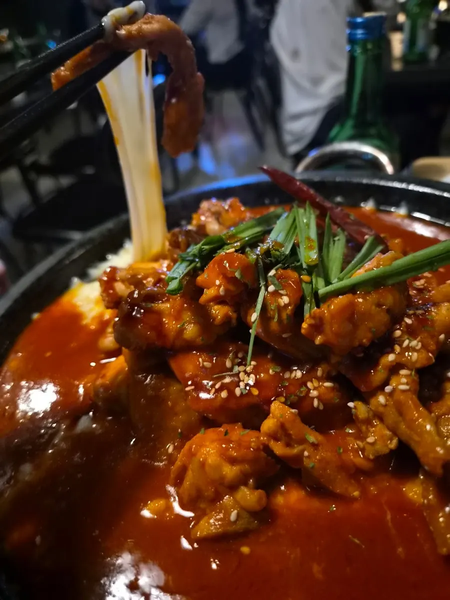 Chicken bar snack with sauce and cheese