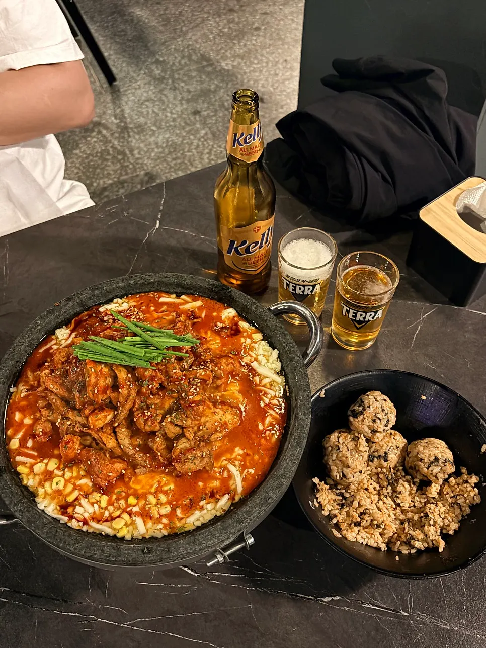 Fully mixed flying fish roe rice ball